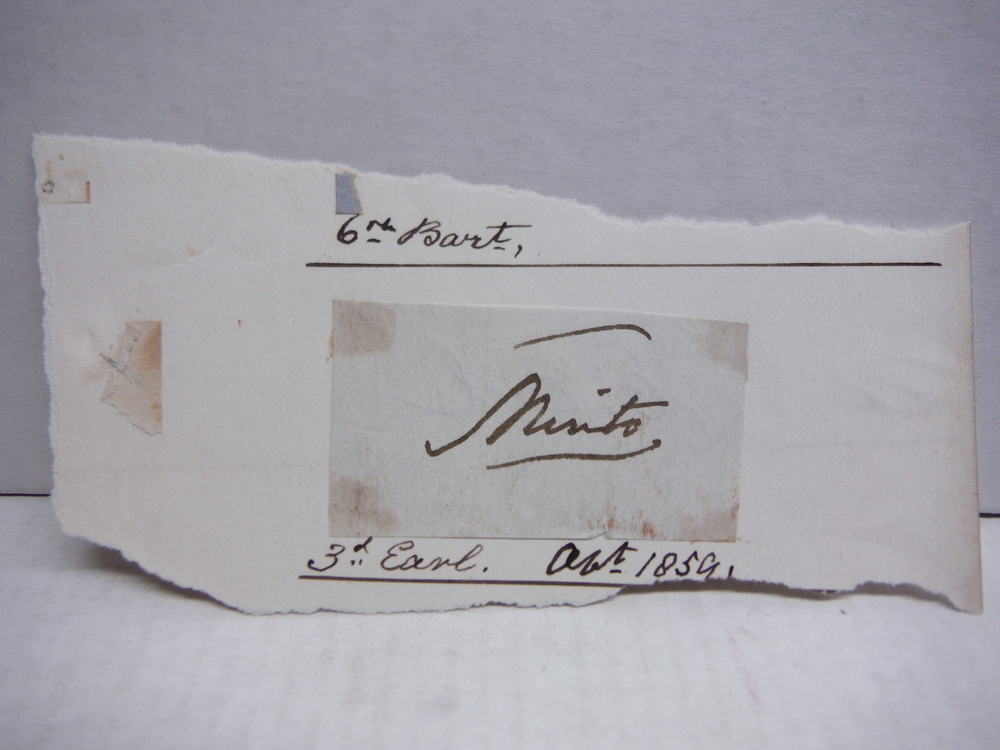 1859: GILBERT ELLIOT, 2ND EARL OF MINTO AUTOGRAPH