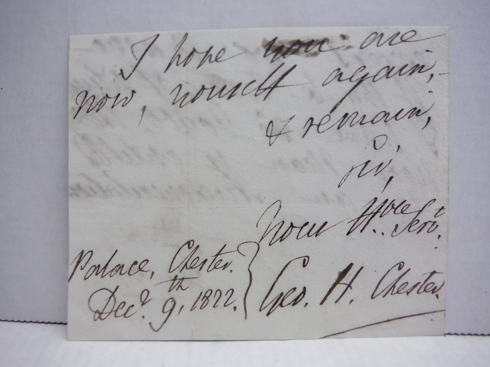 1828 GEORGE HENRY LAW ANGLICAN BISHOP  AUTOGRAPH