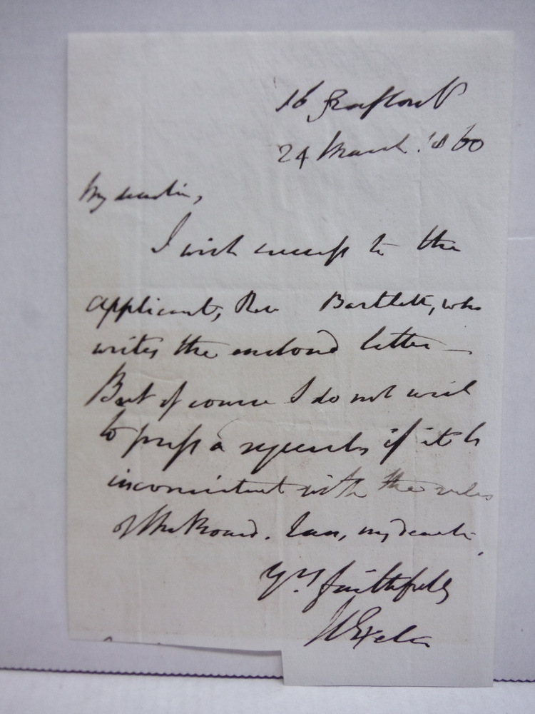 1860: HENRY PHILLPOTS - BISHOP-  HANDWRITTEN LETTER