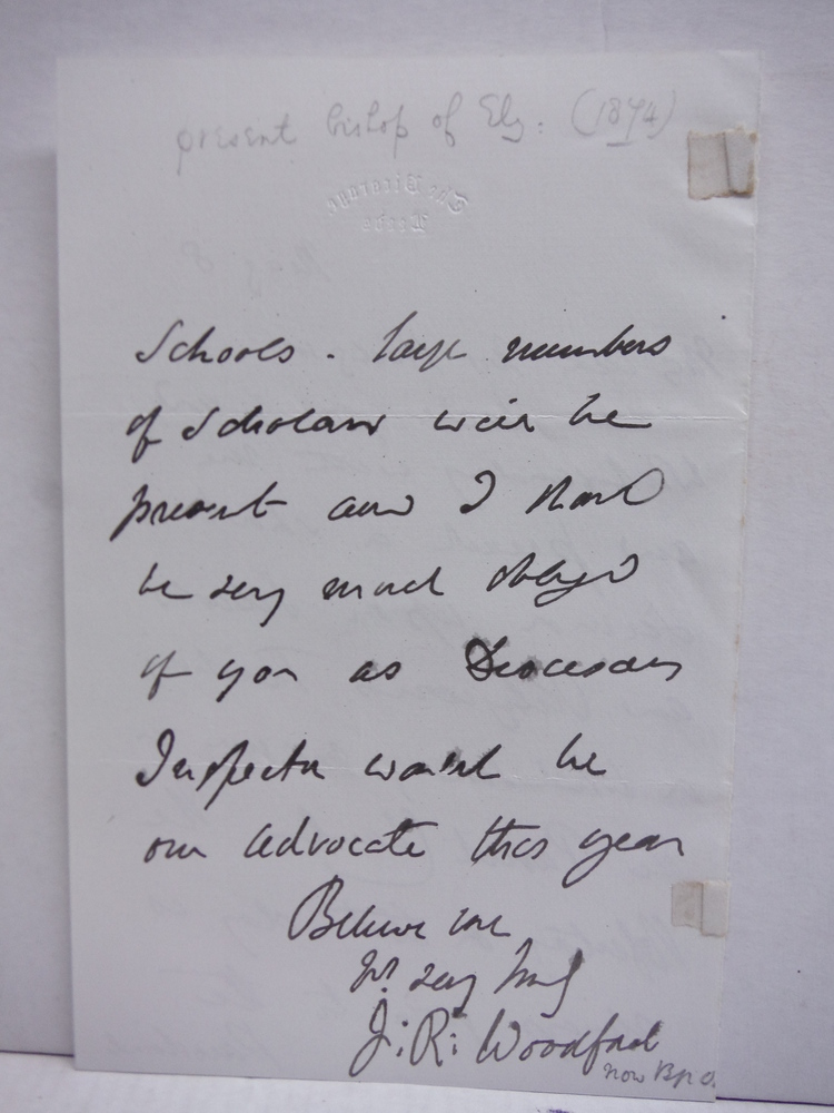 Image 0 of 1870: JAMES RUSSELL WOODFORD - BISHOP - HANDWRITTEN LETTER