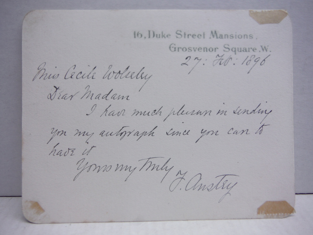 Image 0 of 1896: THOMAS ANSTEY GUTHRIE AUTOGRAPH