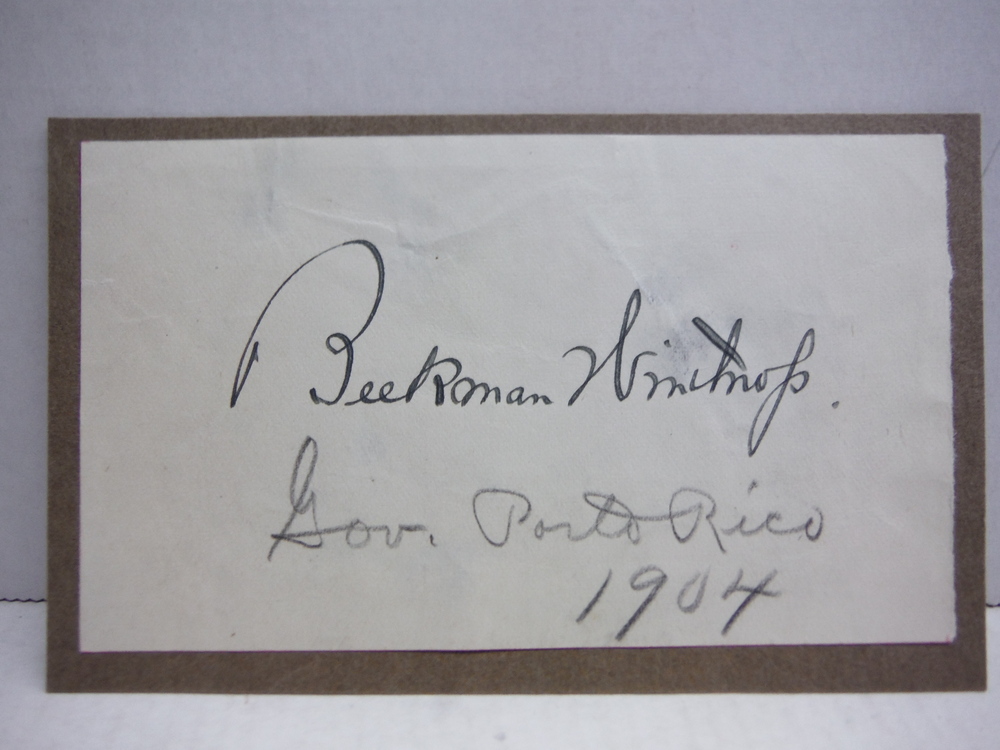Image 0 of 1904: BEEKMAN WINTHROP - GOVERNOR OF PUERTO RICO - AUTOGRAPH