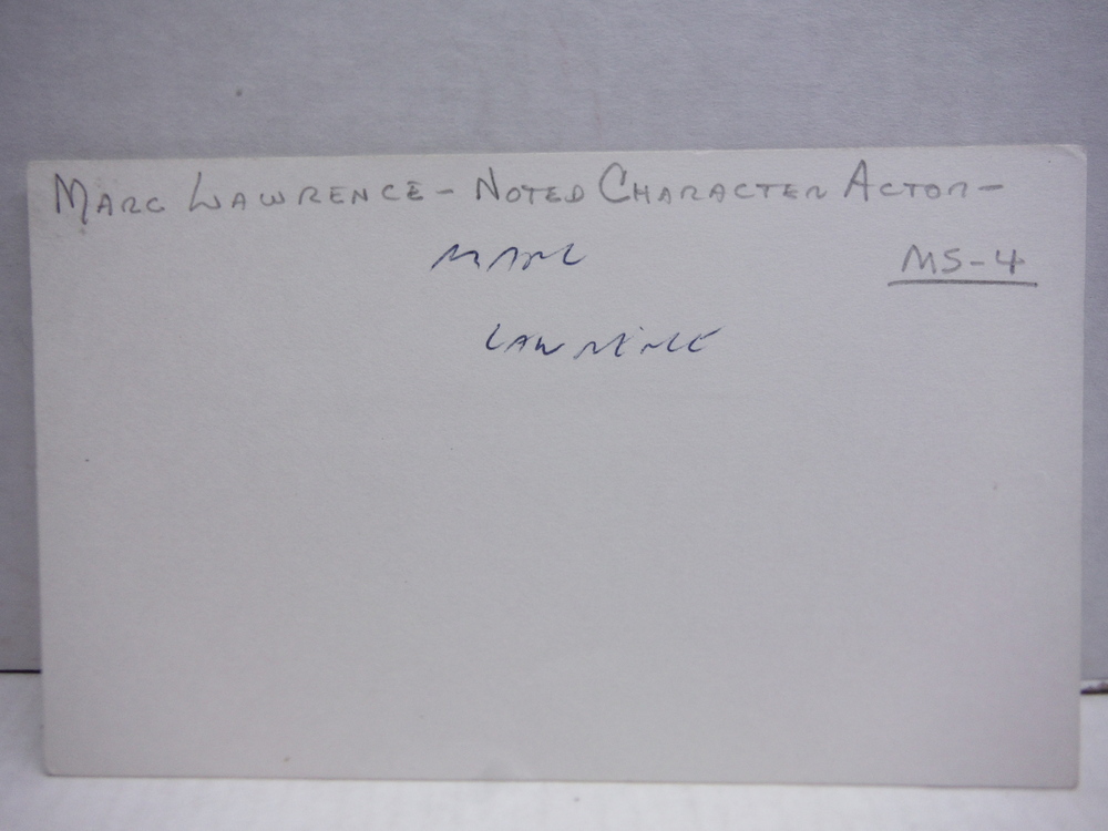 Image 1 of MARC LAWRENCE - ACTOR -  AUTOGRAPH