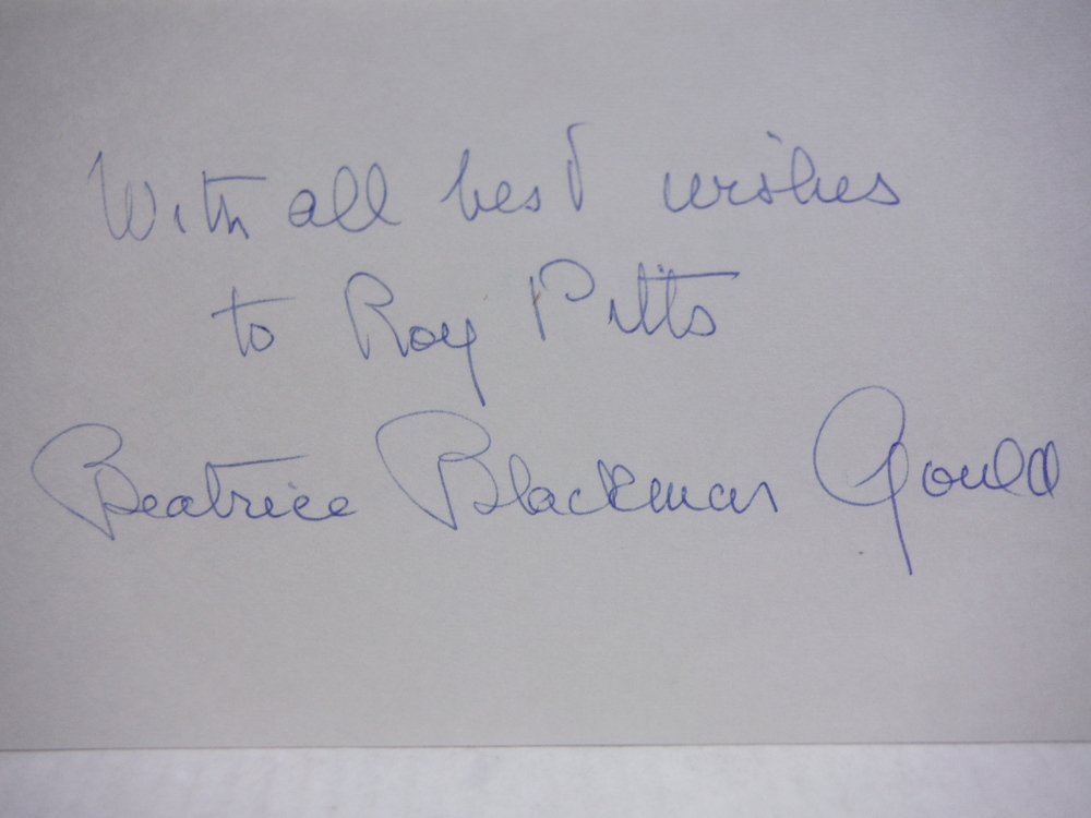 Image 2 of BEATRICE BLACKMAR GOULD - EDITOR - AUTOGRAPH 