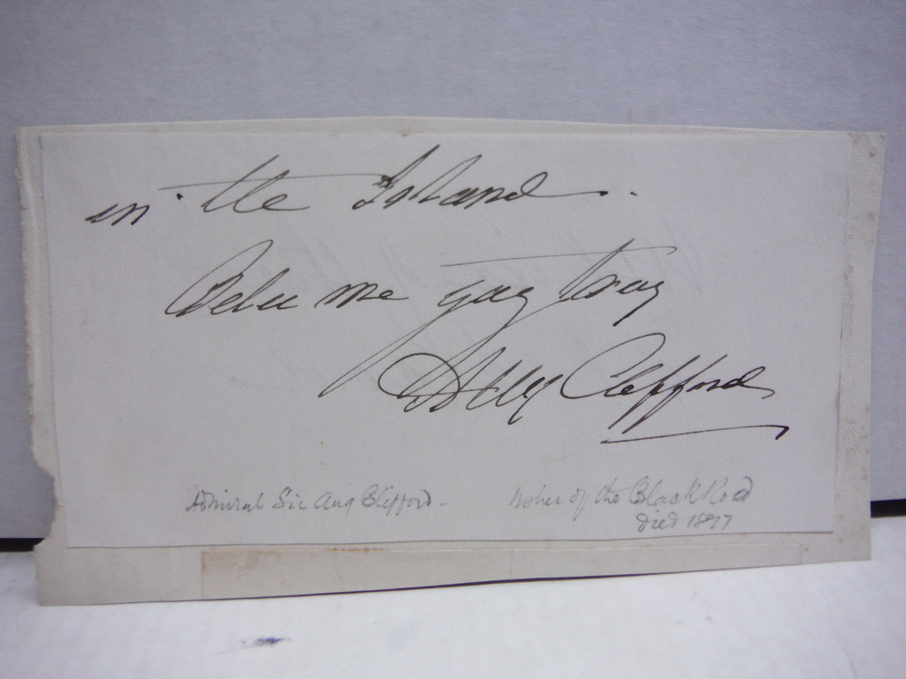 Image 0 of SIR AUGUSTUS WILLIAM CLIFFORD - ADMIRAL - AUTOGRAPH