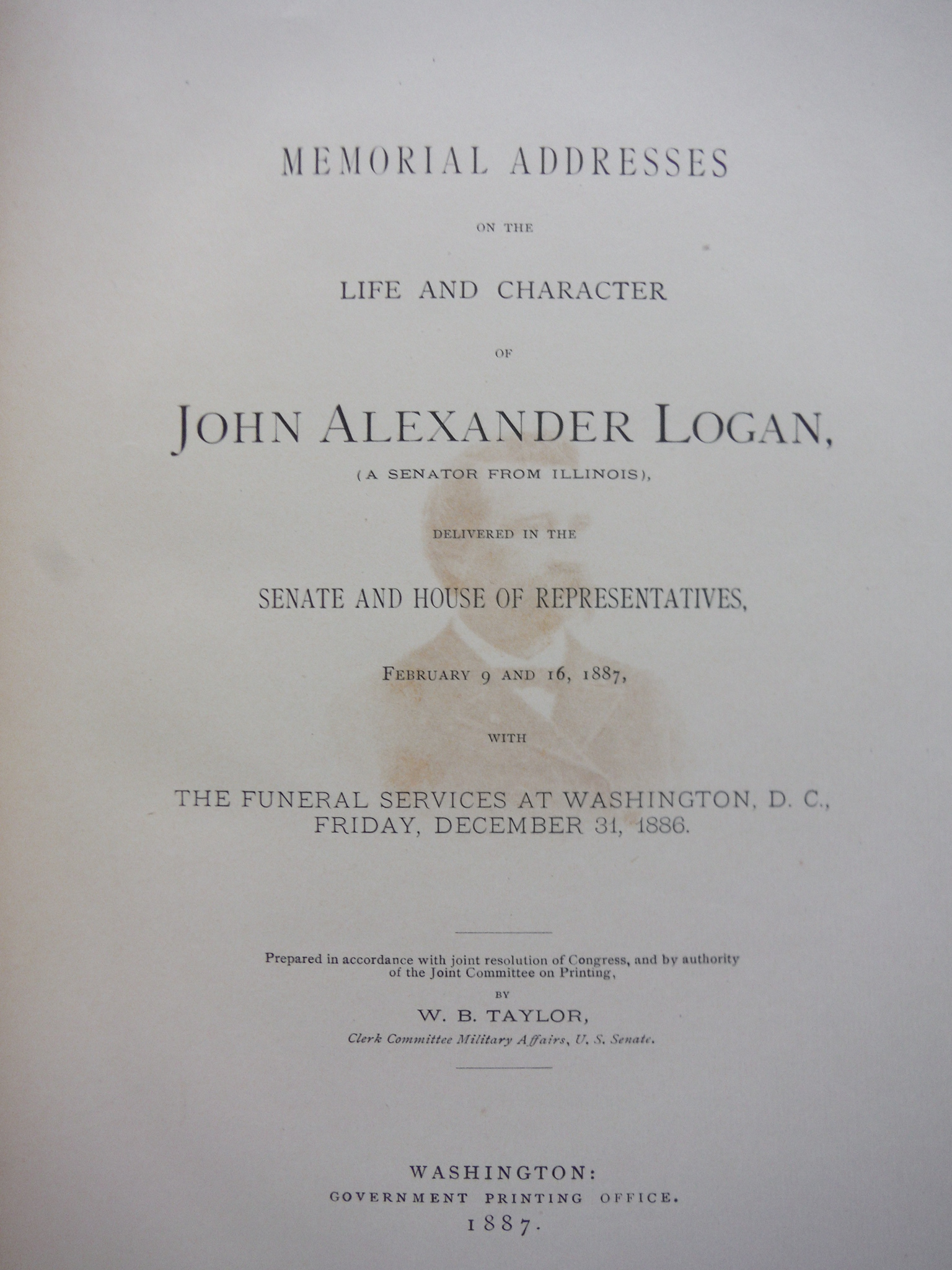 Image 1 of In Memory of John Alexander Logan, A Senator from Illinois