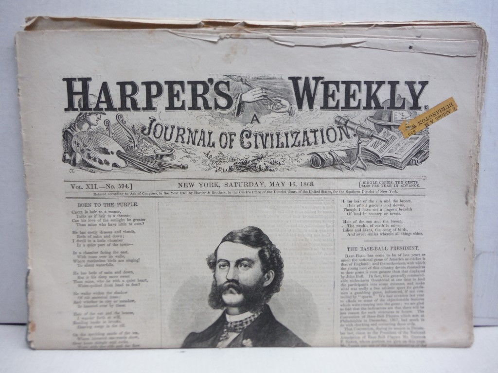 HARPER'S WEEKLY- May16, 1868- Vol XII, No 594