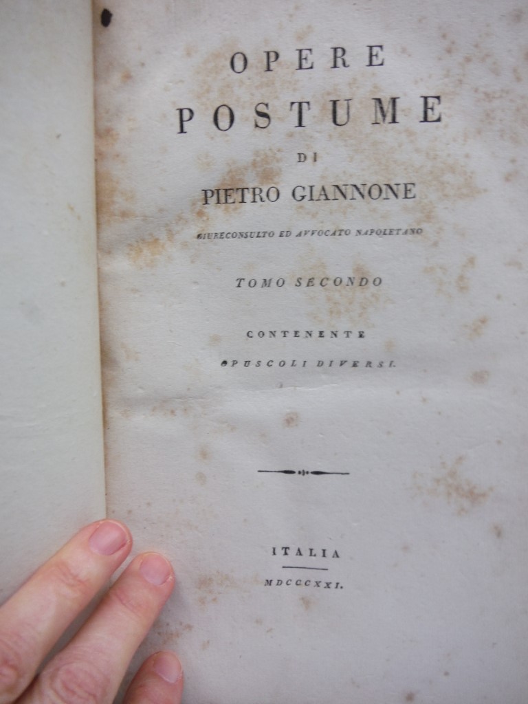 Image 2 of Opere postume di Pietro Giannone Tomo Secondo