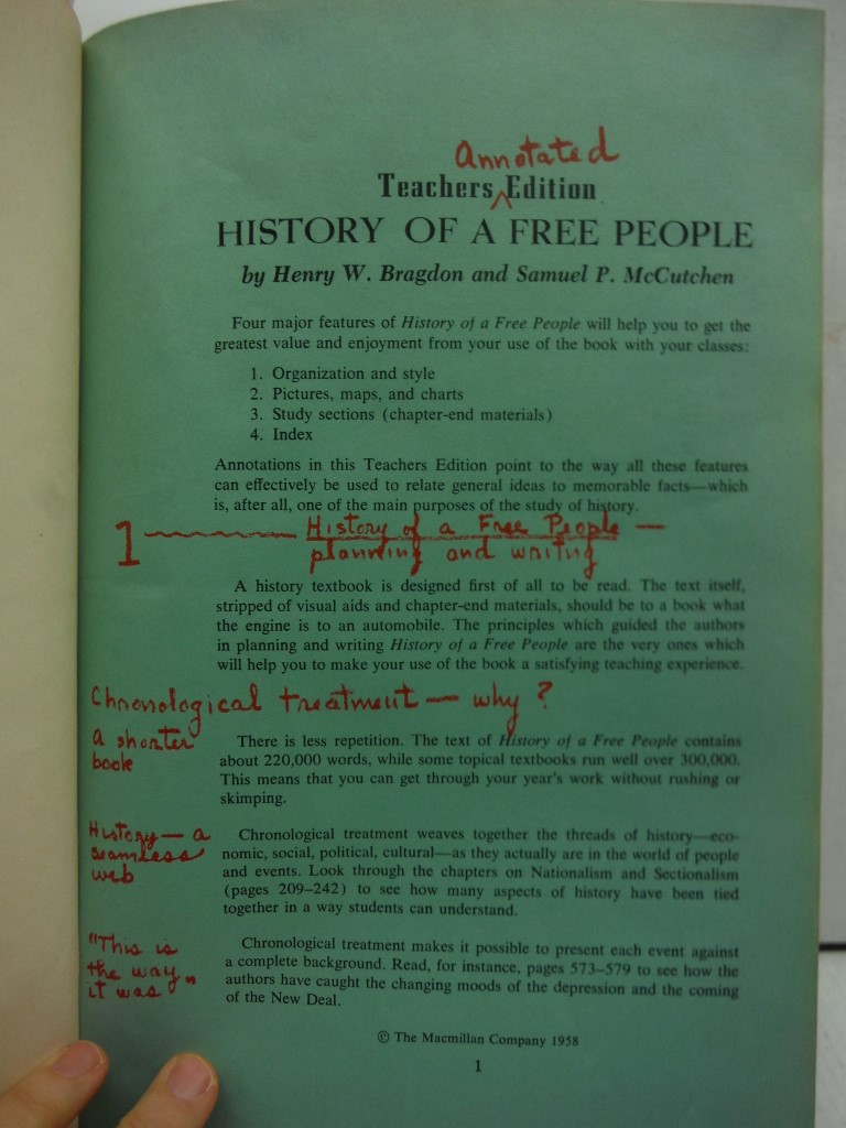 Image 1 of History of a Free People Teachers Annotated Edition