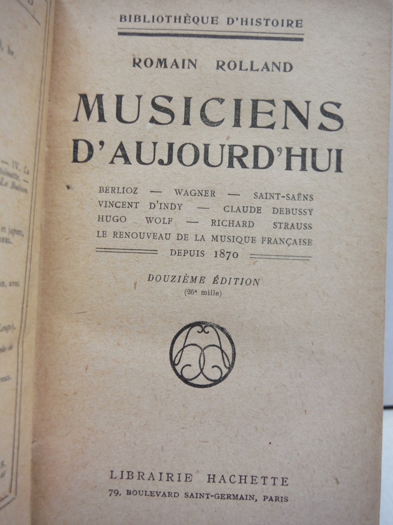 Image 1 of Musiciens d'aujourd'hui (Berlioz - Wagner - Saint-Saens - Vincent d'Indy - Claud