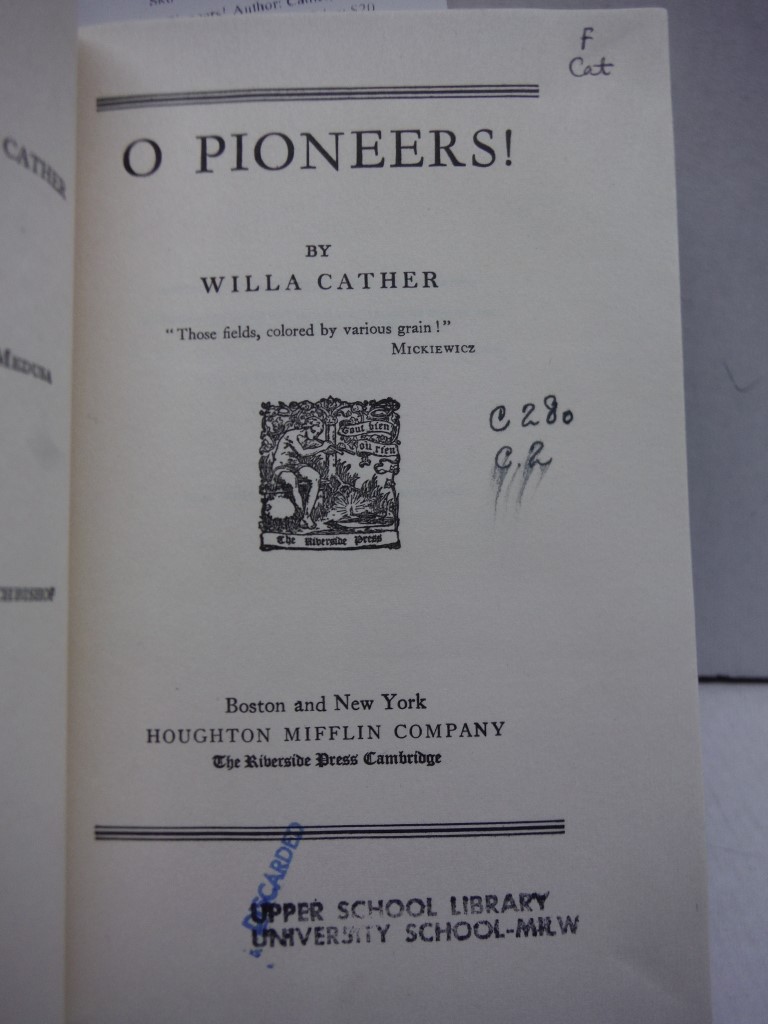 Image 1 of O Pioneers!