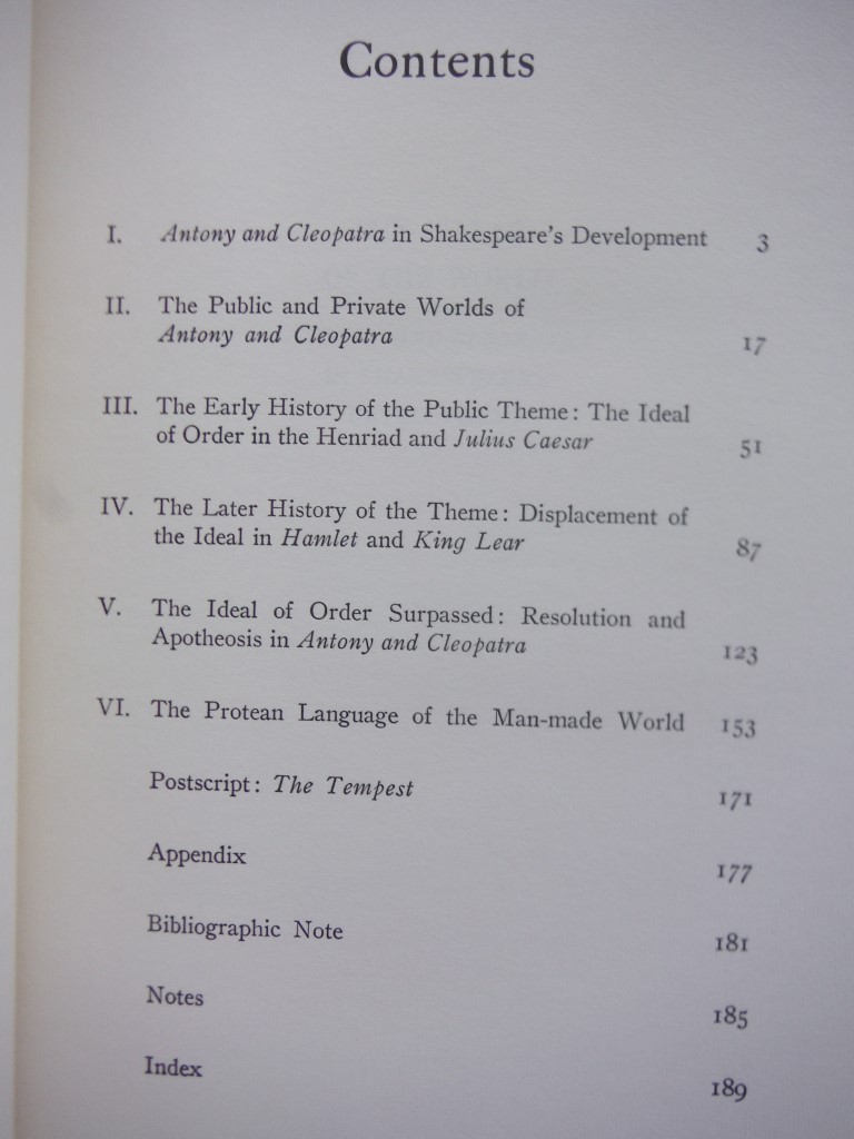 Image 1 of The Pillar of the World: Antony and Cleopatra in Shakespeare's development