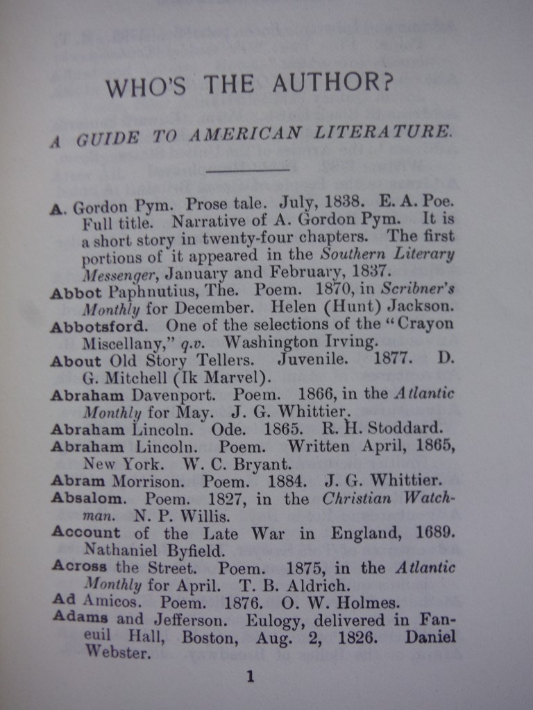 Image 2 of Handy Book of American Authors (Crowell's Handy Information Series)