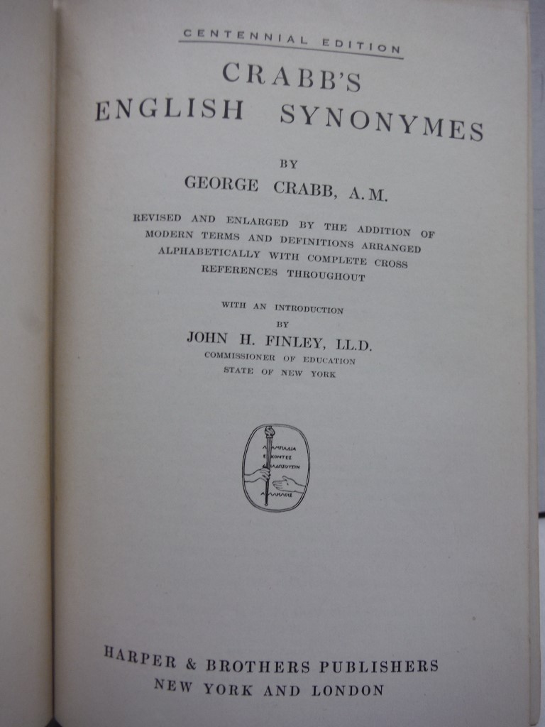 Image 1 of Crabbs English Synonymes Revised and Enlar