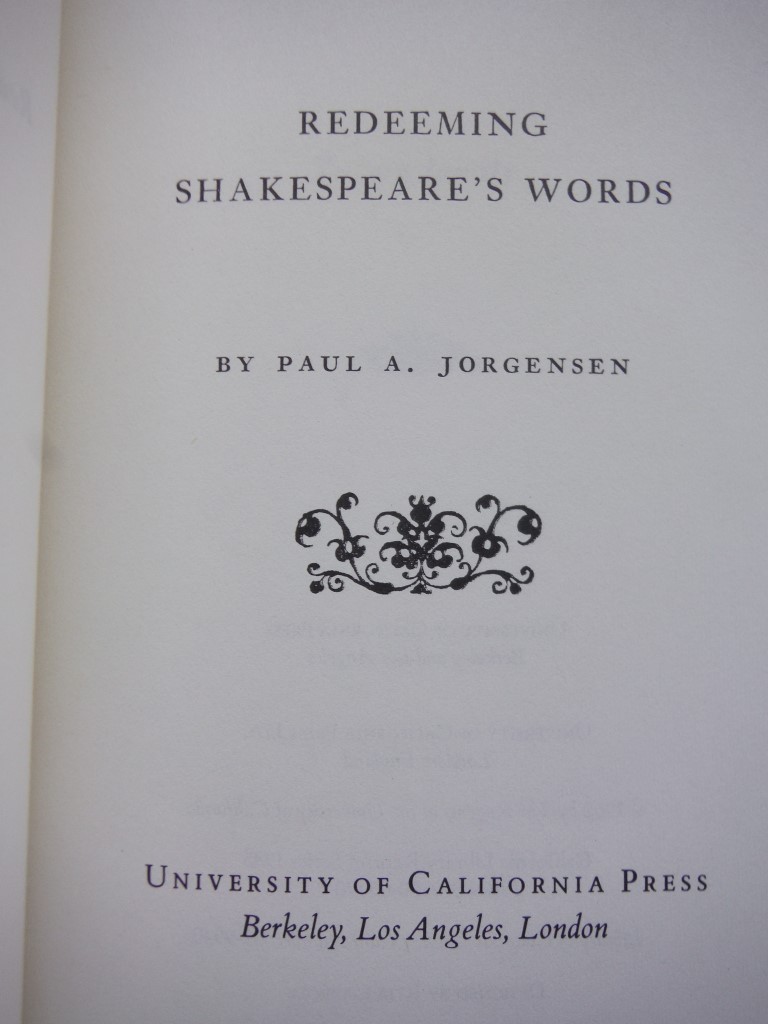 Image 1 of Redeeming Shakespeares Words