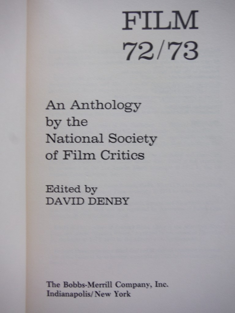 Image 1 of Film 72-73 an Anthology by the National Society of Film Critics
