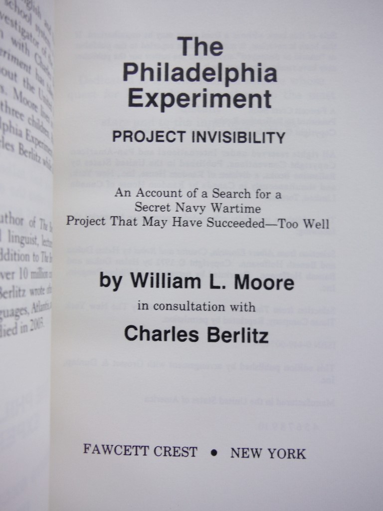 Image 1 of The Philadelphia Experiment: Project Invisibility: The Startling Account of a Sh