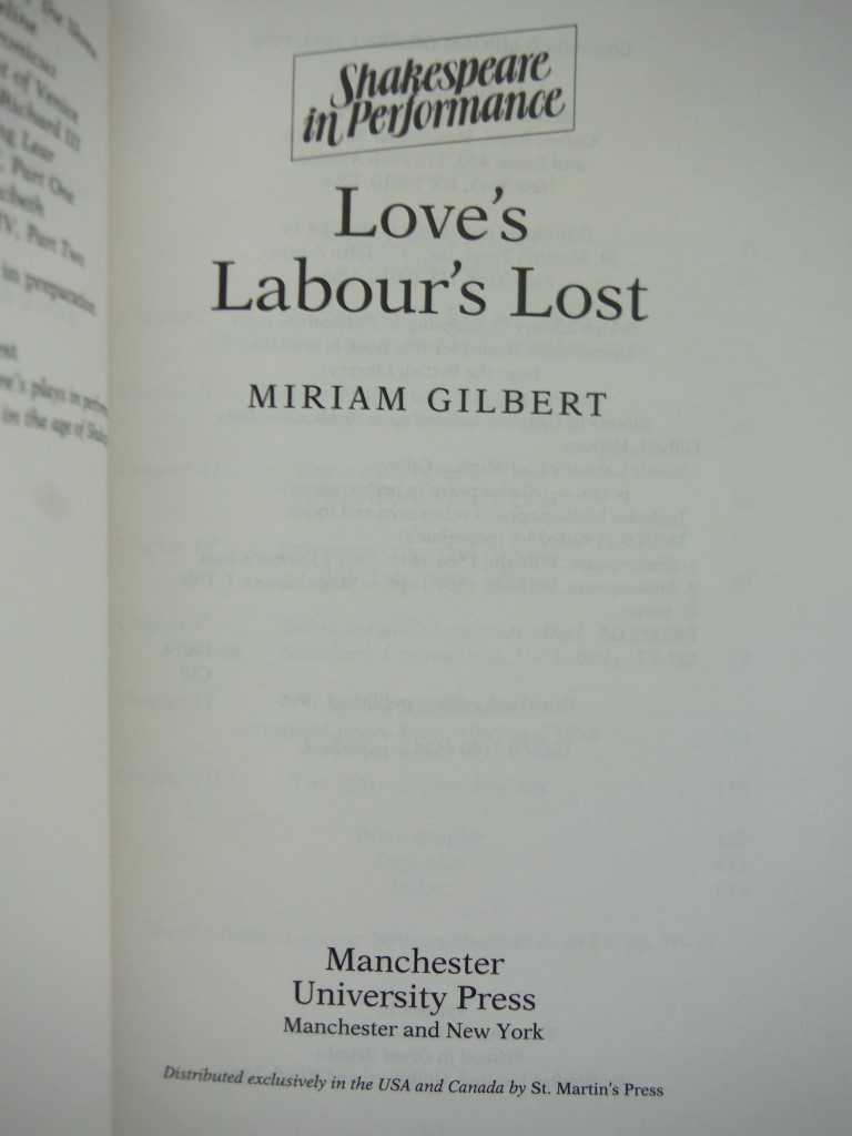 Image 1 of Love's Labour's Lost (Shakespeare in Performance)