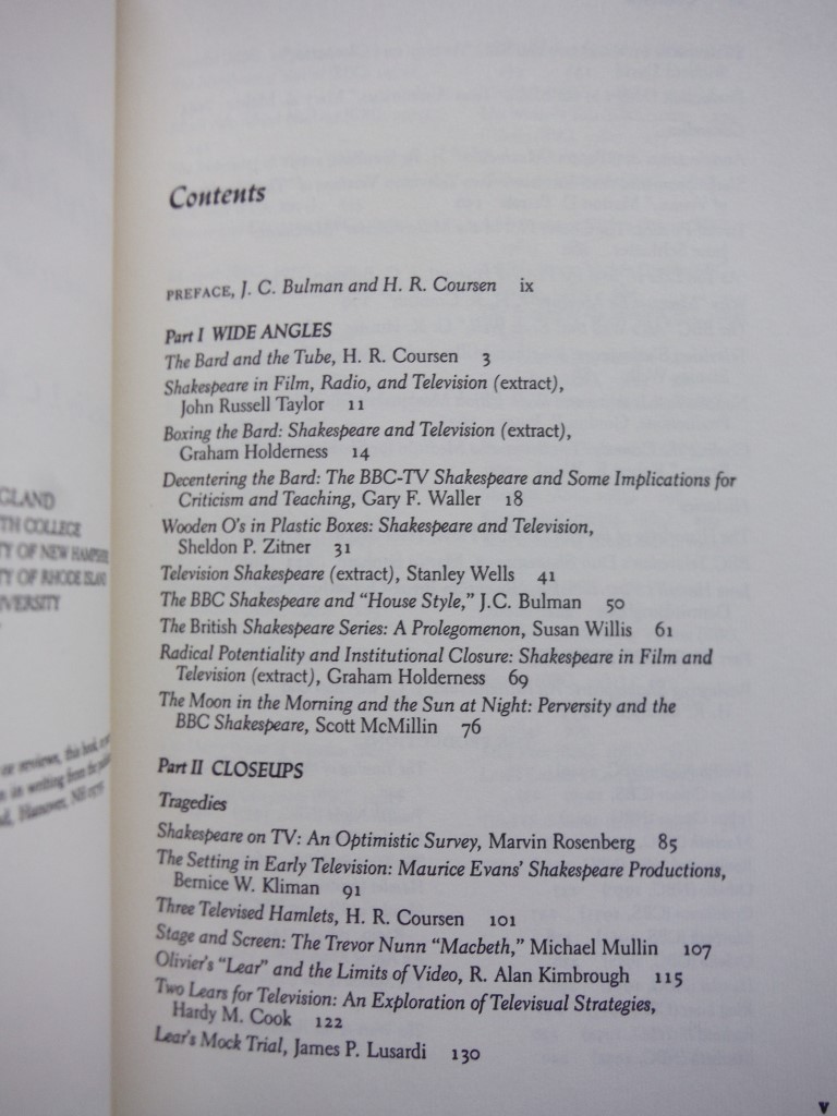 Image 1 of Shakespeare on Television: An Anthology of Essays and Reviews