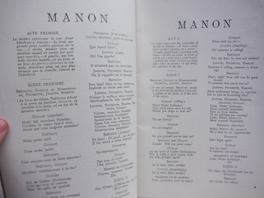 Image 2 of Libretto Manon by Jules Massenet Chicago Opera Company