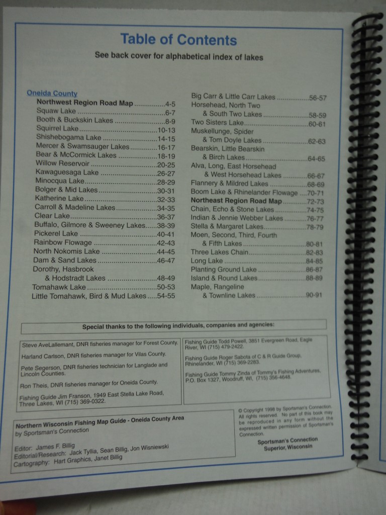 Image 1 of Oneida Area Northern Wisconsin Fishing Map Guide (Fishing Maps from Sportsman's 
