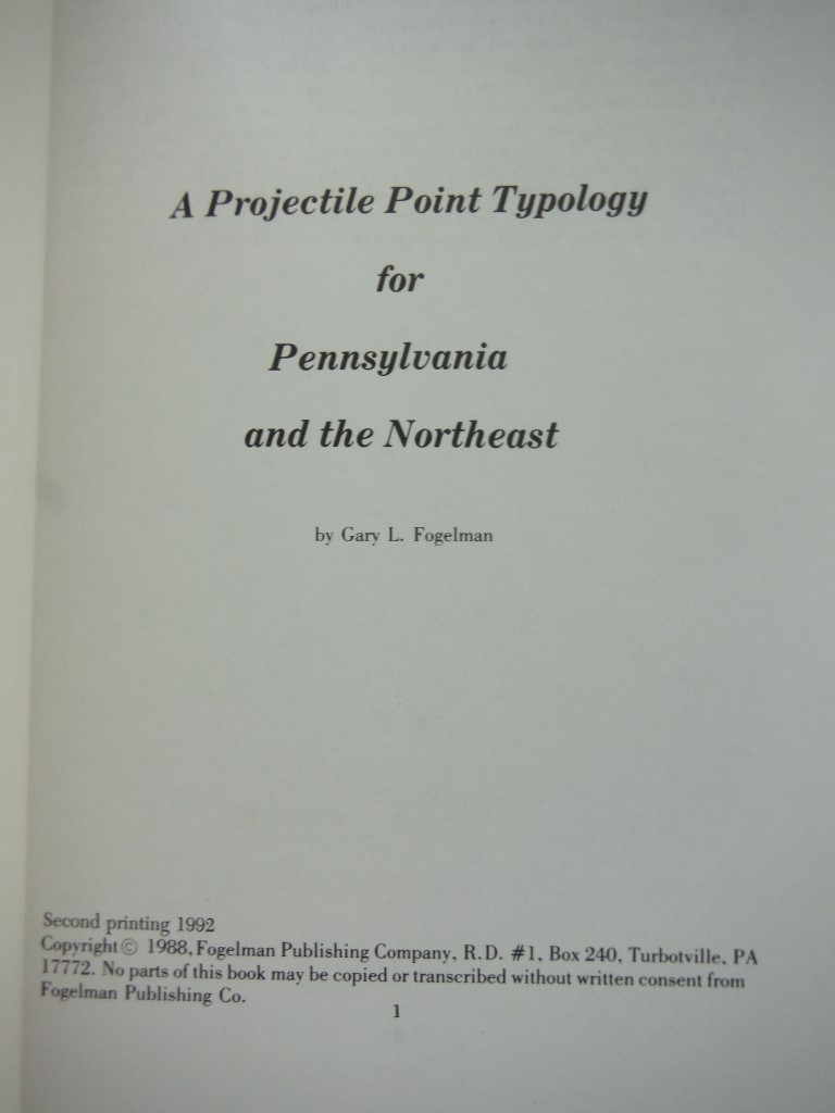 Image 1 of A Projectile Point Typology for Pennsylvania and the Northeast