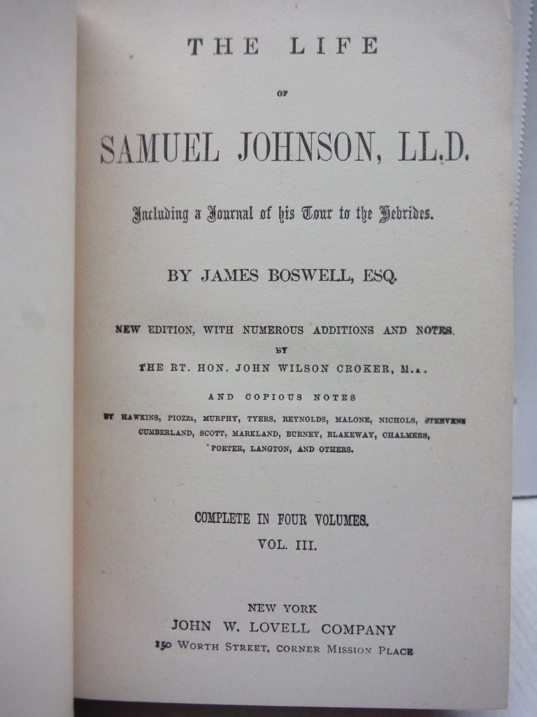 Image 1 of 4 volume set: Boswell's The Life of  Johnson