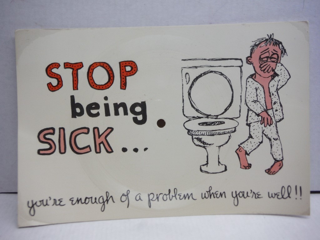 Image 0 of Stop Being Sick Record Postcard