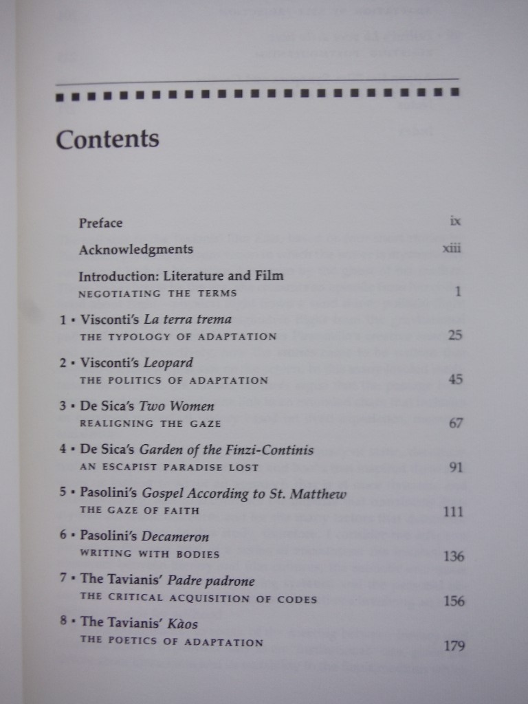 Image 1 of Filmmaking by the Book: Italian Cinema and Literary Adaptation