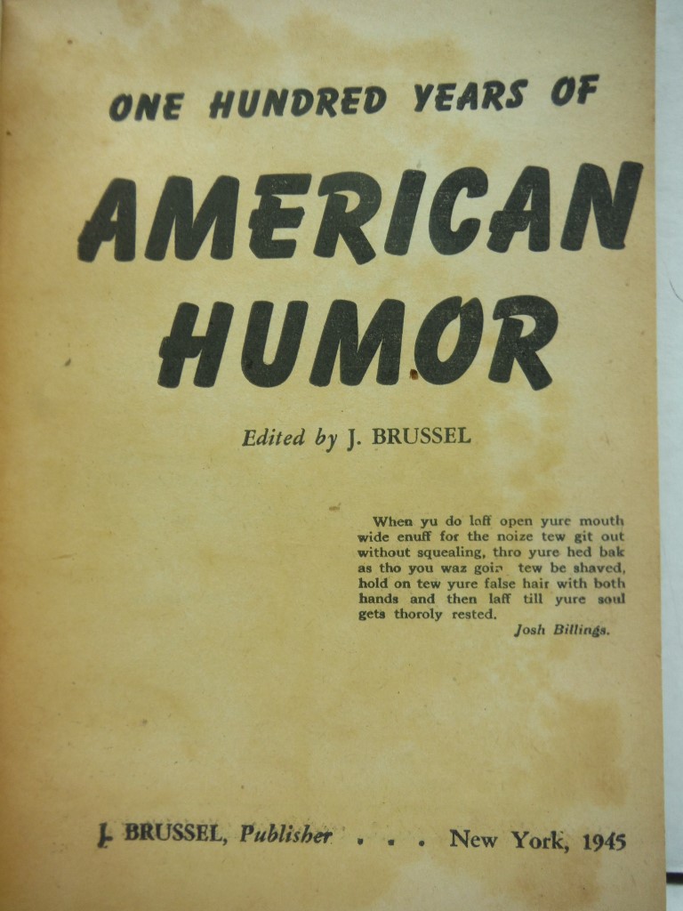 Image 1 of American Humor: The Best in a Hundred Years