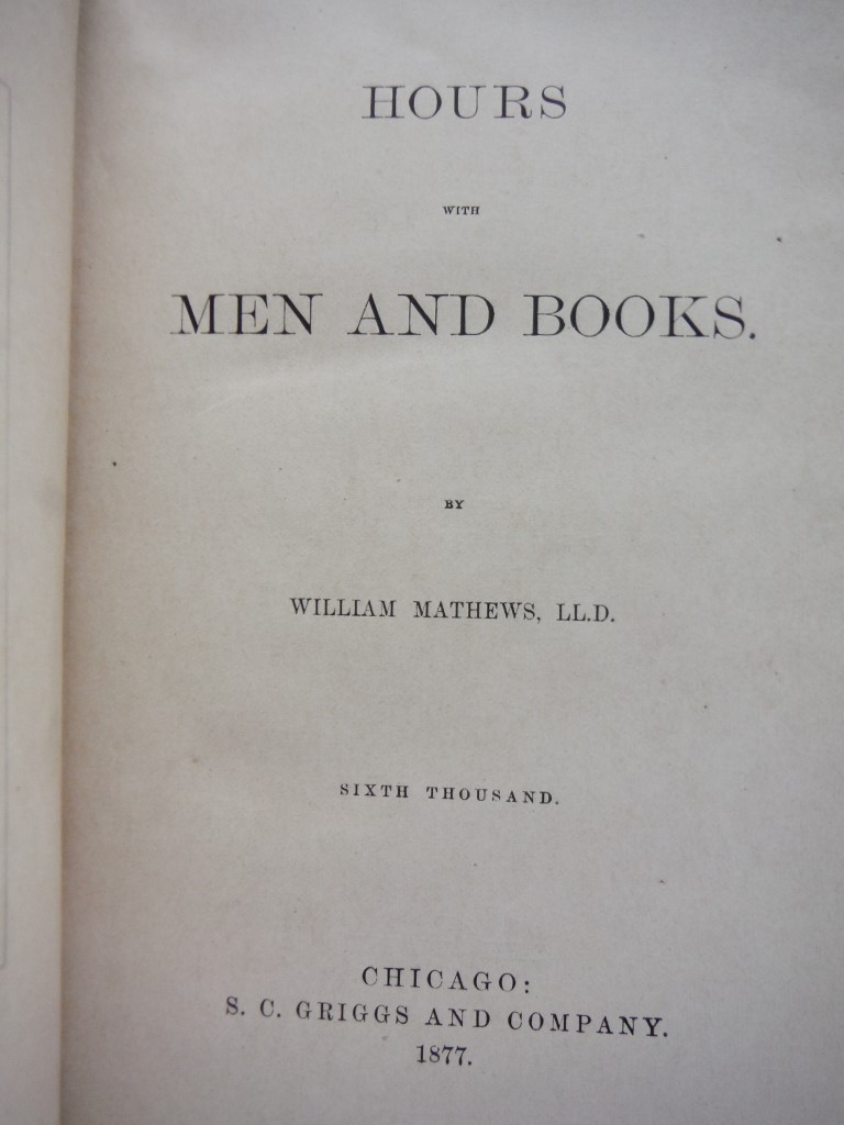 Image 1 of Hours with Men and Books
