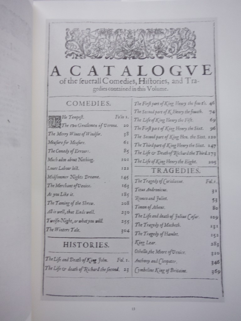 Image 1 of The Norton Facsimile: The First Folio of Shakespeare