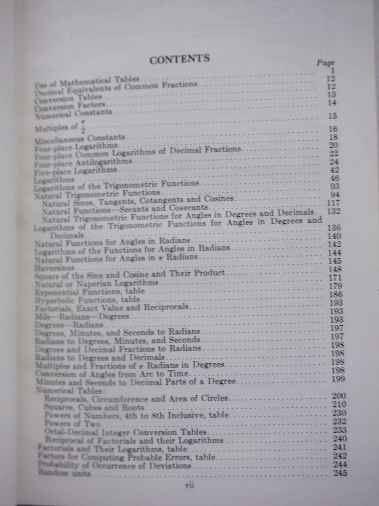 Image 2 of C. R. C. Standard Mathematical Tables