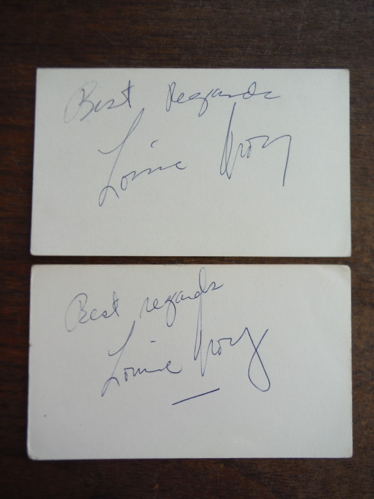 2 Autographs of Louise Troy