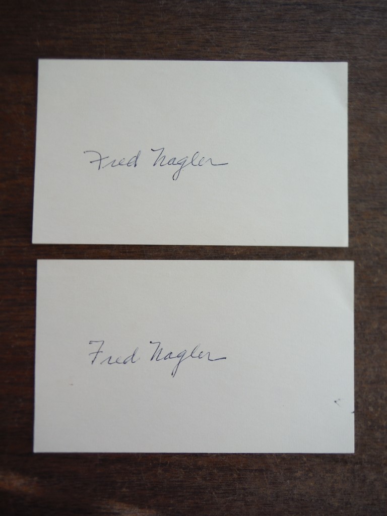 2  Autographs of Fred Nagler
