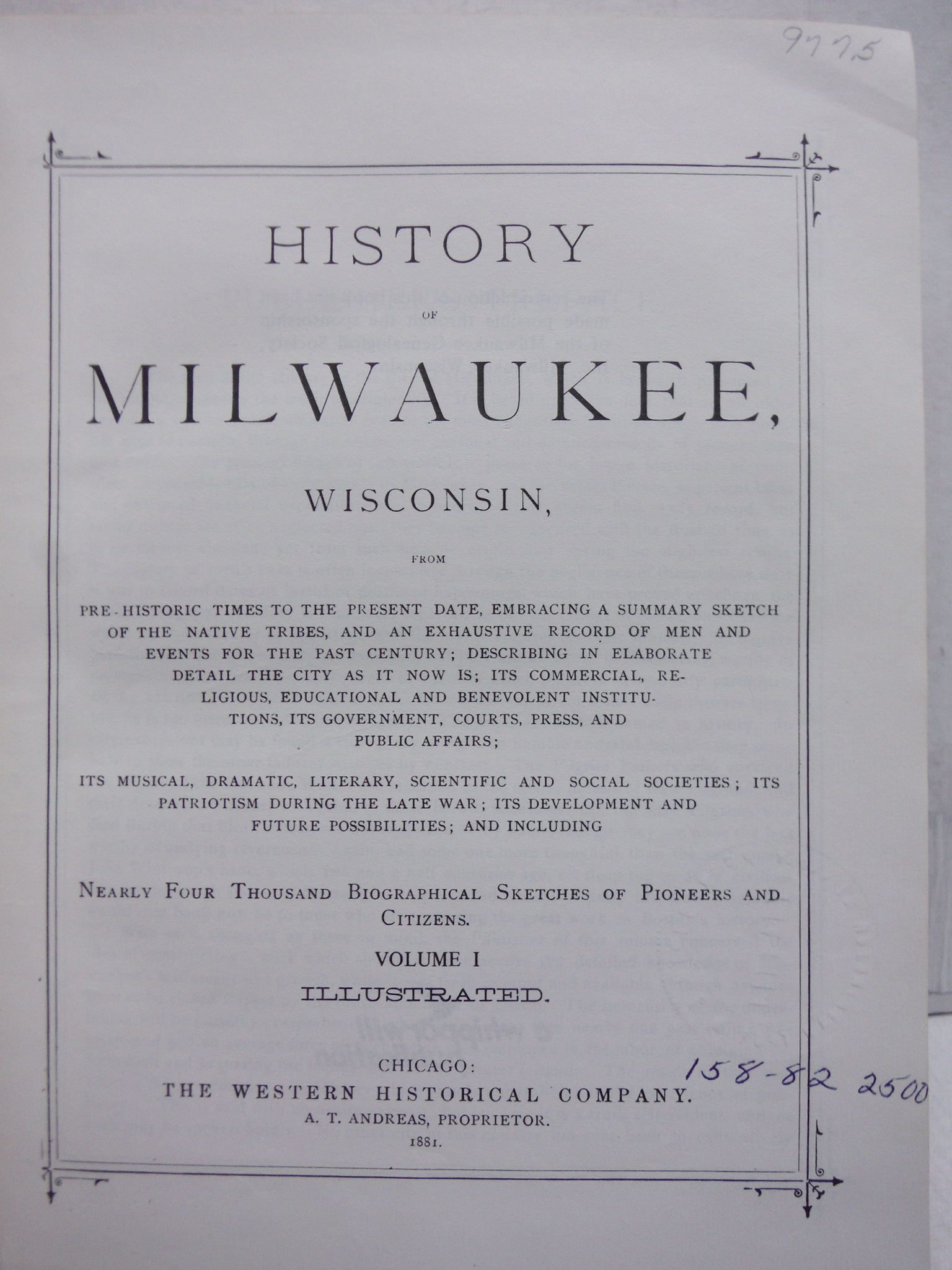 Image 1 of HISTORY OF MILWAUKEE WISCONSIN 1881 Western Historical Company Rebound