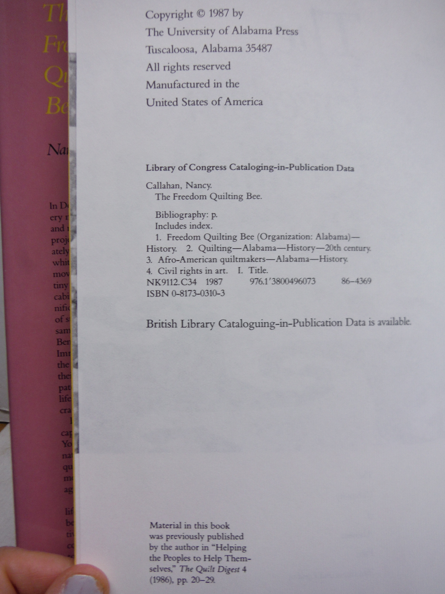The Freedom Quilting Bee Folk Art and the Civil Rights Movement
