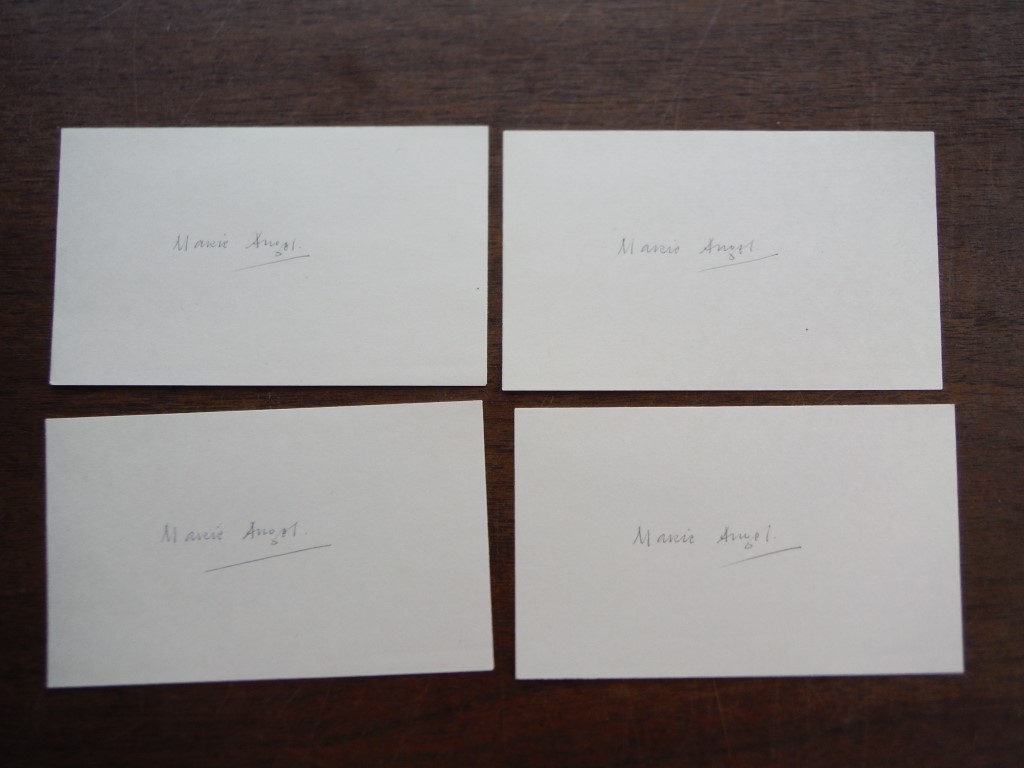4 Autographs of Marie  Angel.