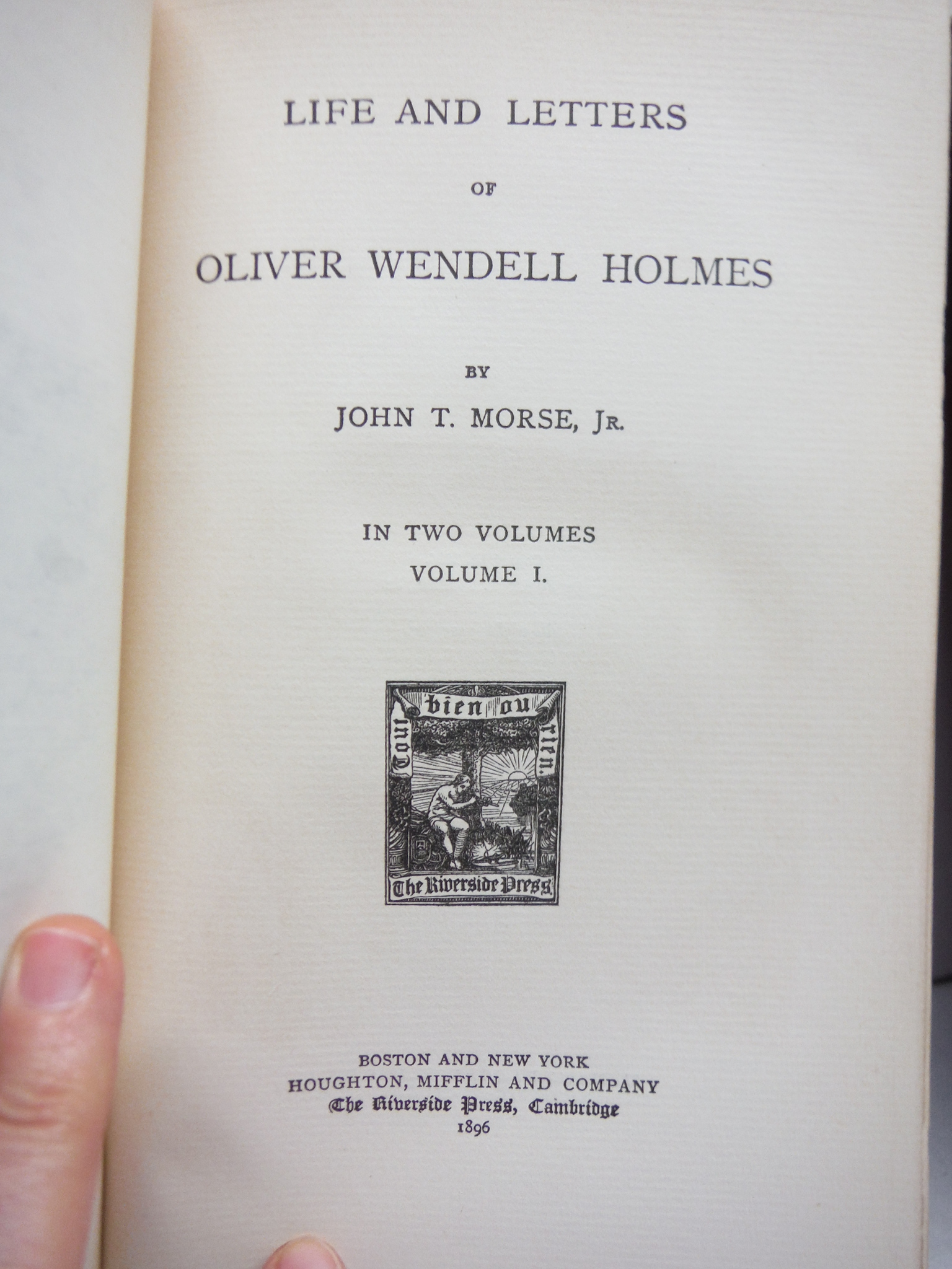 Image 2 of LIFE AND LETTERS OF OLIVER WENDELL HOLMES. 2 Volume Set.