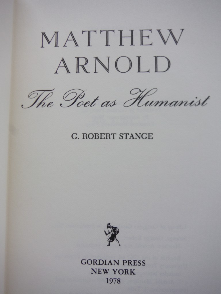 Image 1 of Matthew Arnold: The Poet As Humanist