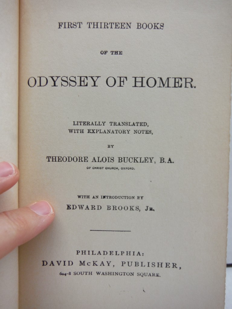 Image 1 of FIRST THIRTEEN BOOKS of the ODYSSEY of HOMER: Literally Translated With Explanat