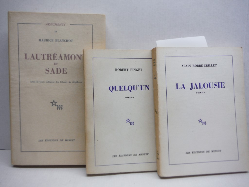 Lot of 3 PB books in French, Les Editions de Minuit publisher