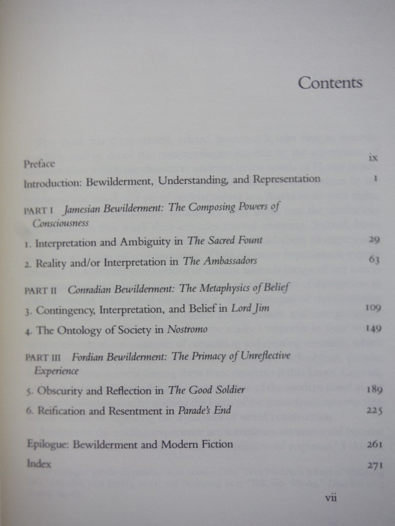 Image 1 of The Challenge of Bewilderment: Understanding and Representation in James, Conrad