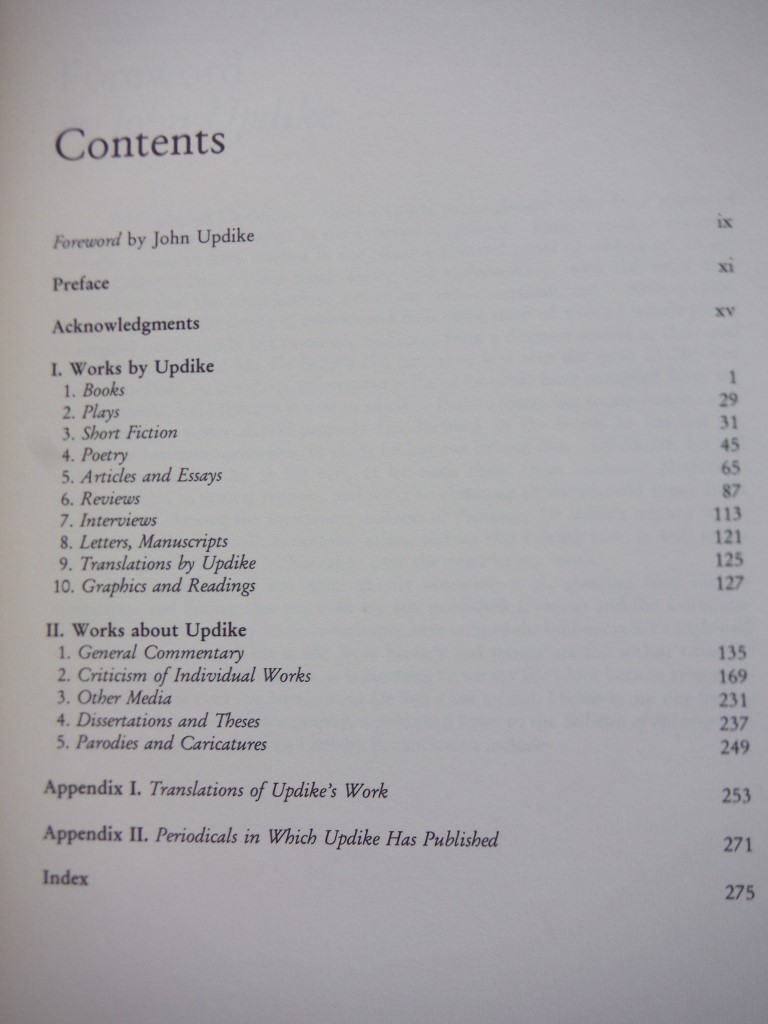 Image 1 of John Updike: A Bibliography, 1967-1993 (Bibliographies and Indexes in American L