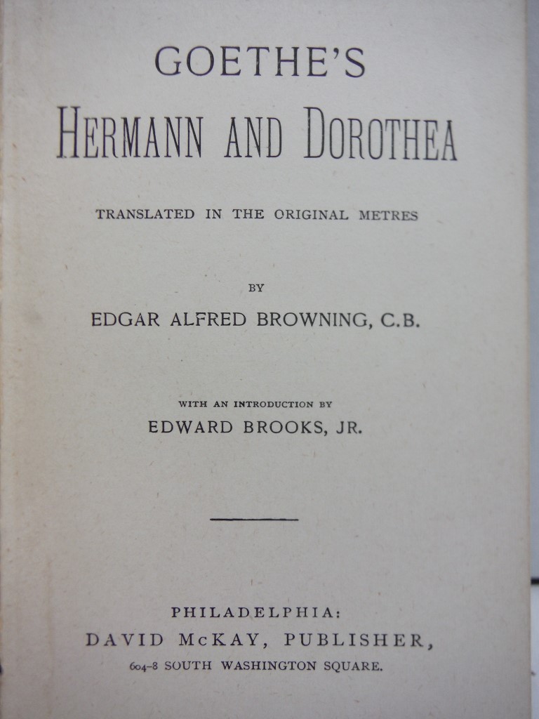 Image 1 of Goethe's Hermann and Dorothea