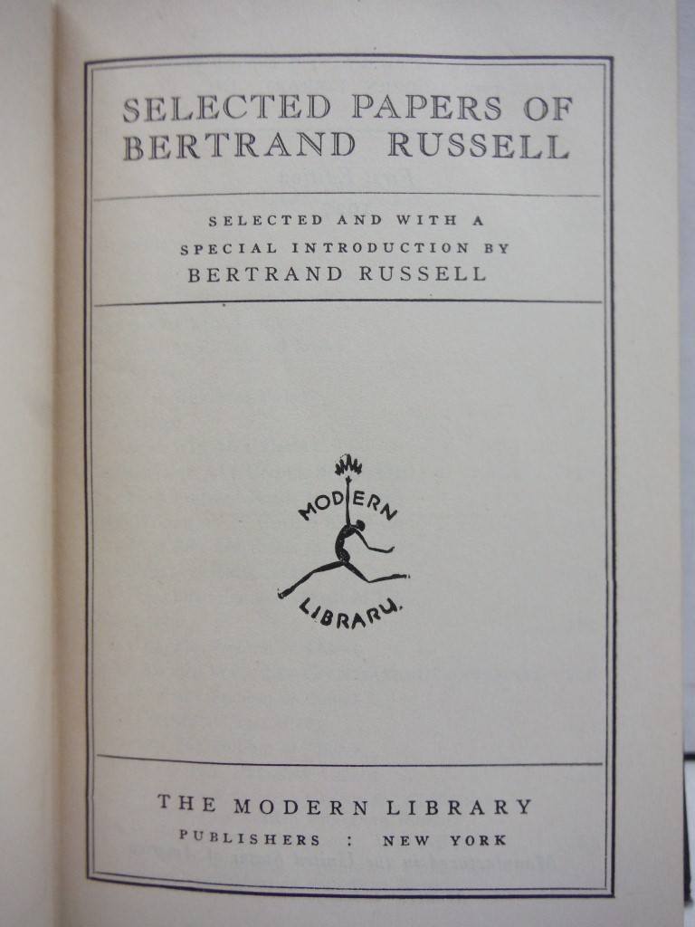 Image 1 of SELECTED PAPERS OF BERTRAND RUSSELL Modern Library