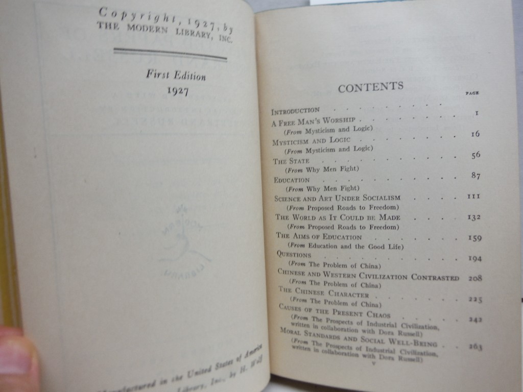 Image 2 of SELECTED PAPERS OF BERTRAND RUSSELL Modern Library