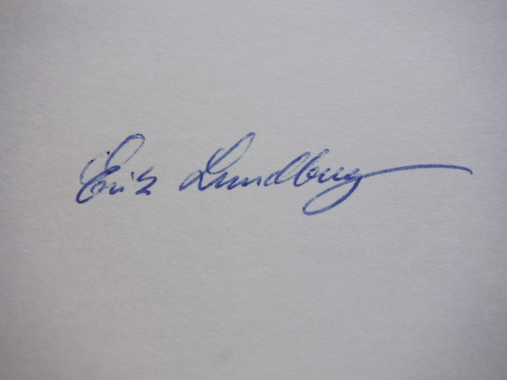 Image 1 of 2 Autographs  and signed picture of Erik F. Lundberg.