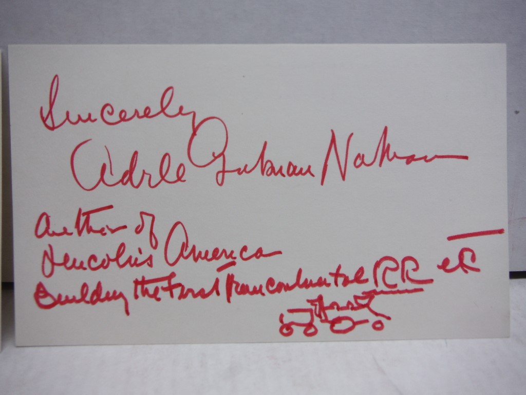 Image 1 of 2 Autographs  of Adele Gutman Nathan.