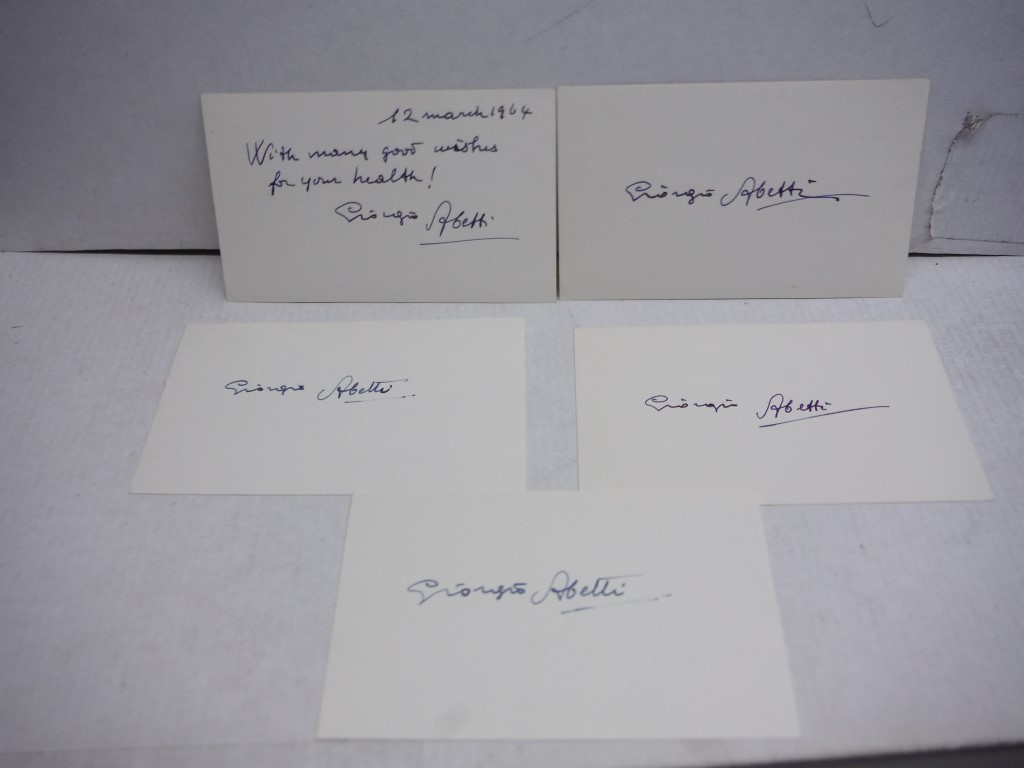 5 Autographs of Giorgio Abetti.